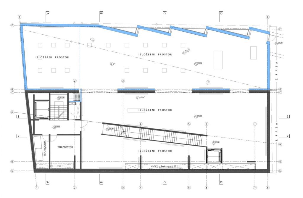 Floor plan of modern city gallery