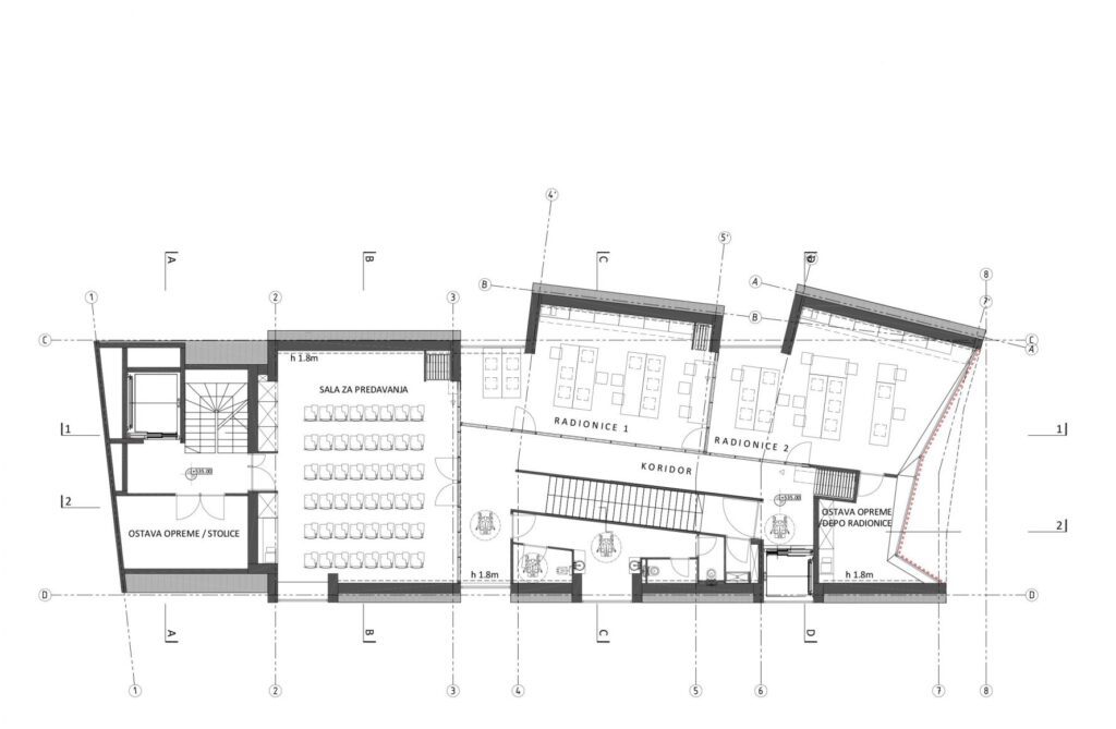 Floor plan of modern city gallery