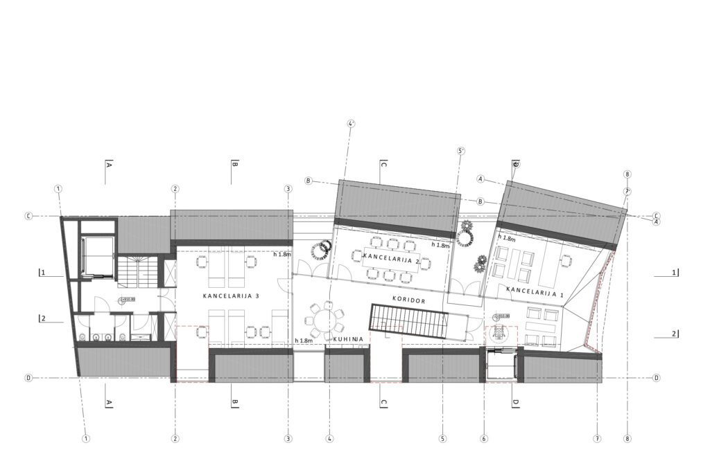 Floor plan of modern city gallery