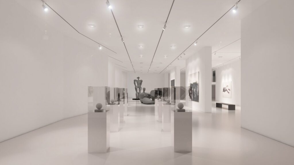 Interior of modern city gallery