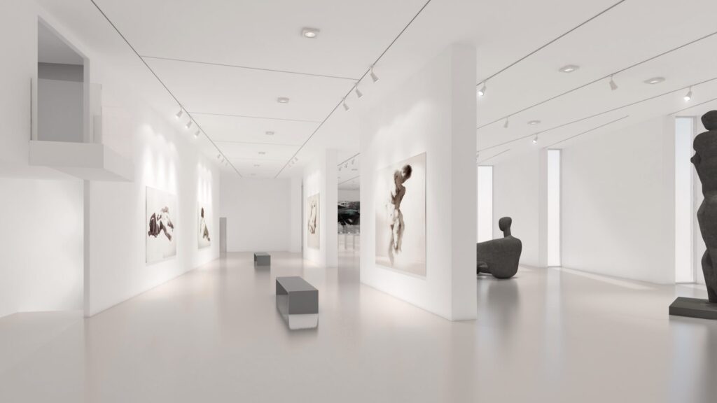 Interior of modern city gallery