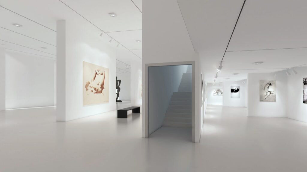 Interior of modern city gallery