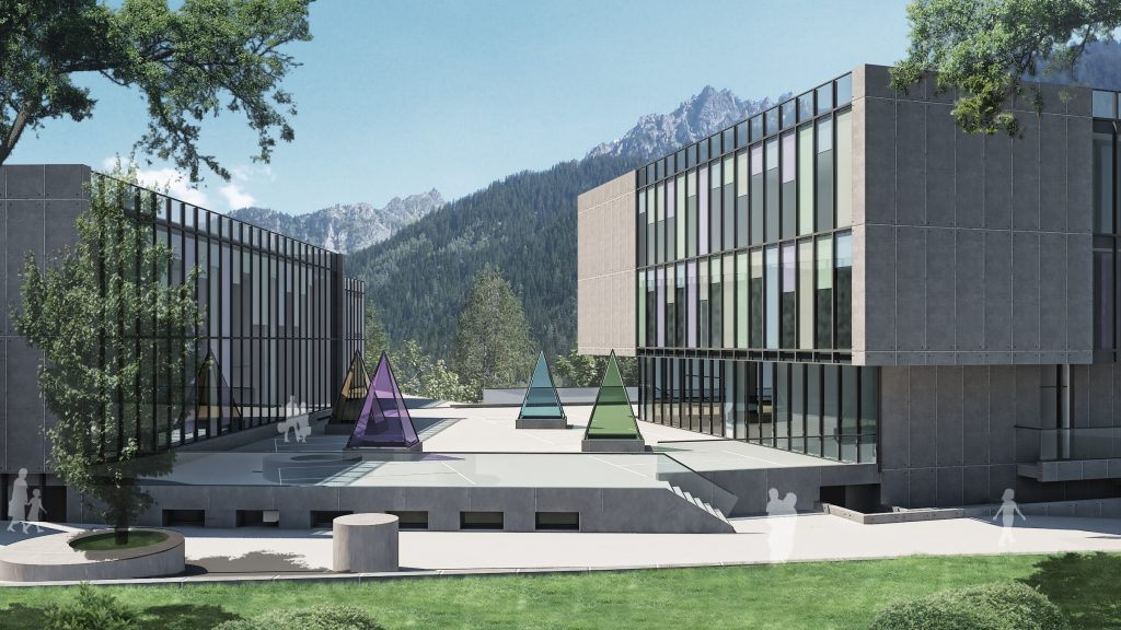 3d view of modern educational centre