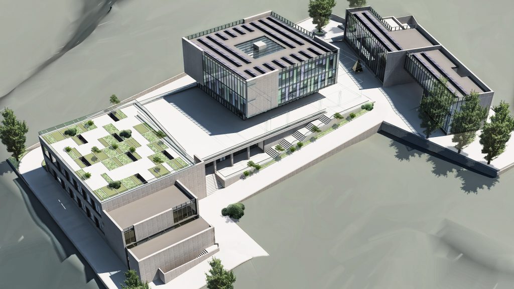 isometric view of modern educational centre