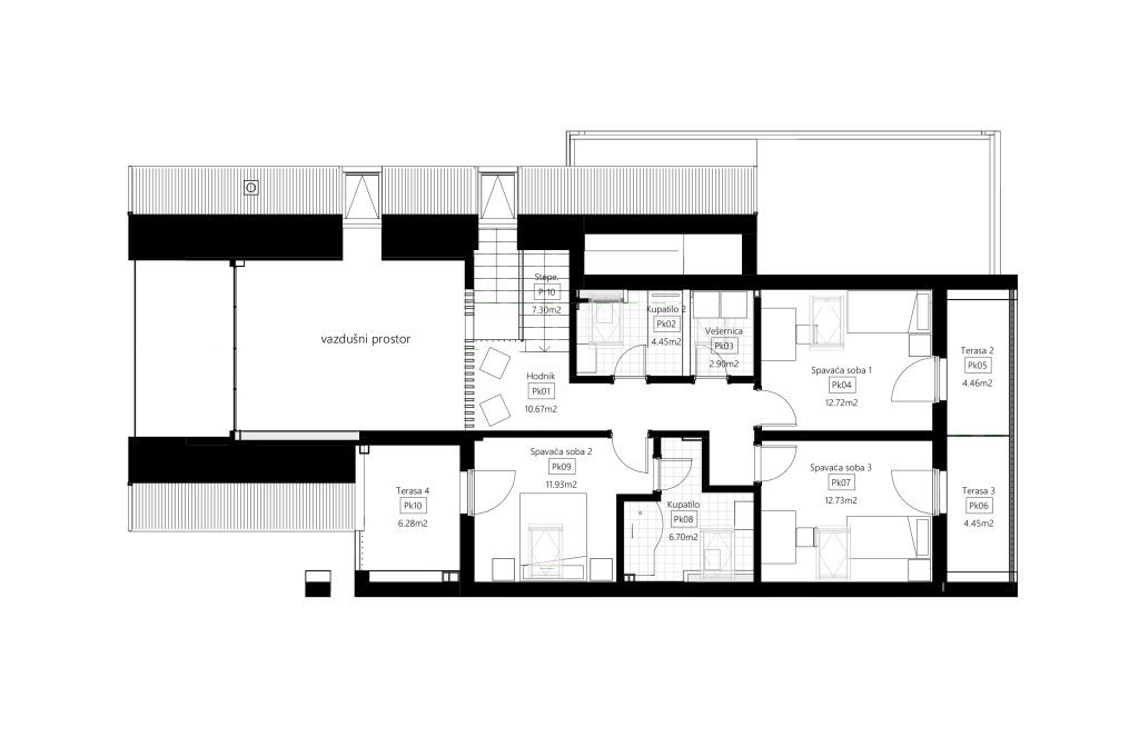 modern house attick plan