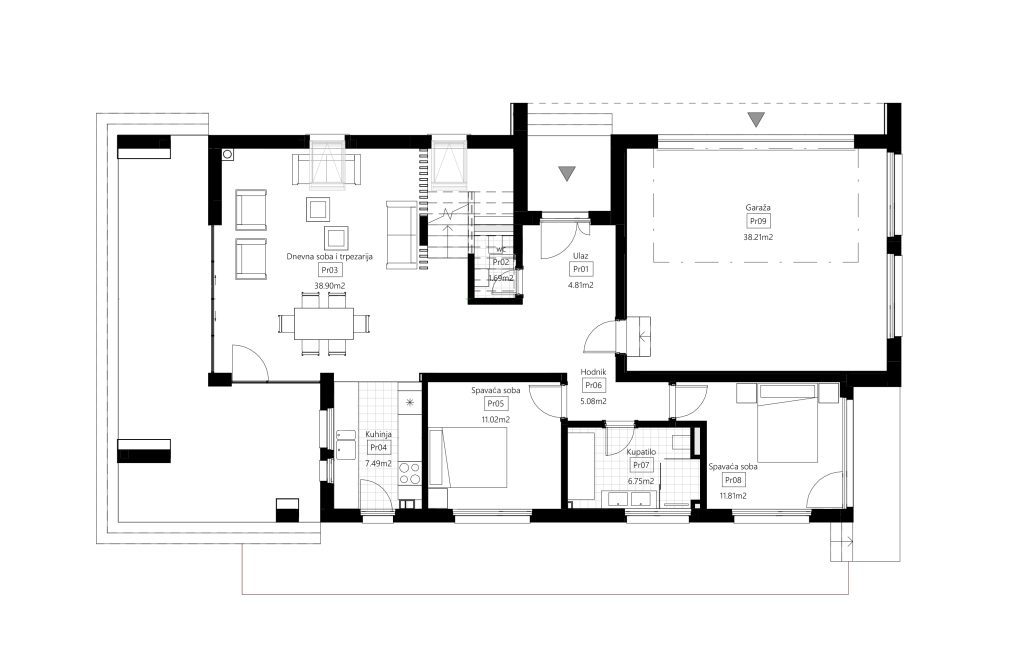 modern house groundfloor plan