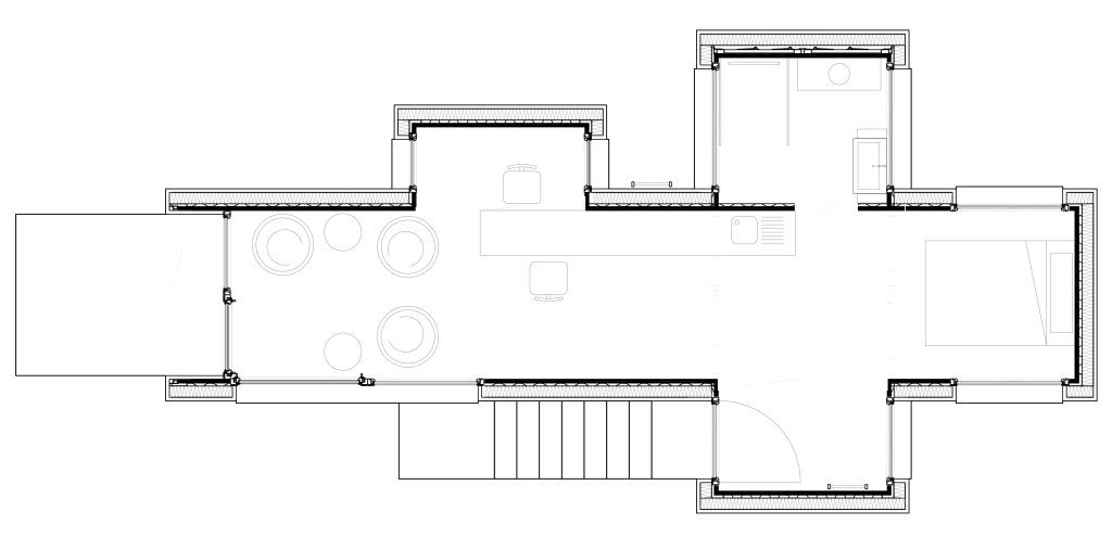 modern container house floorplan