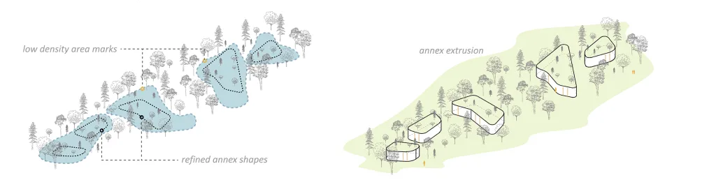 architecture competition graphic concept eco-hotel lignano pinewood by bionique