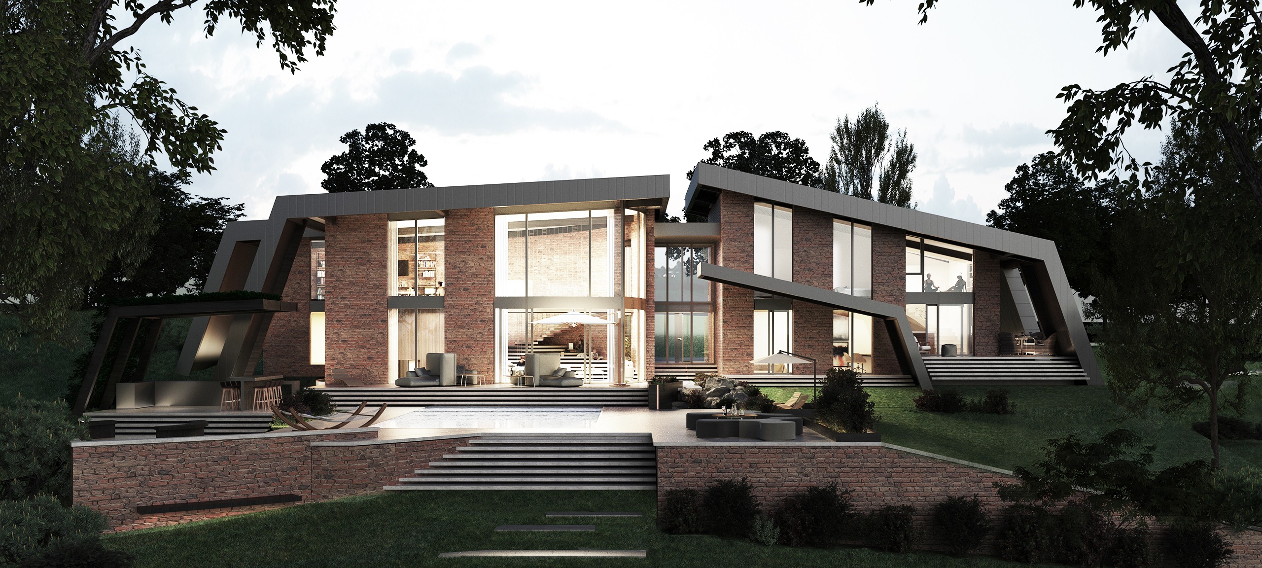 villa Juanita modern villa 3d visualization