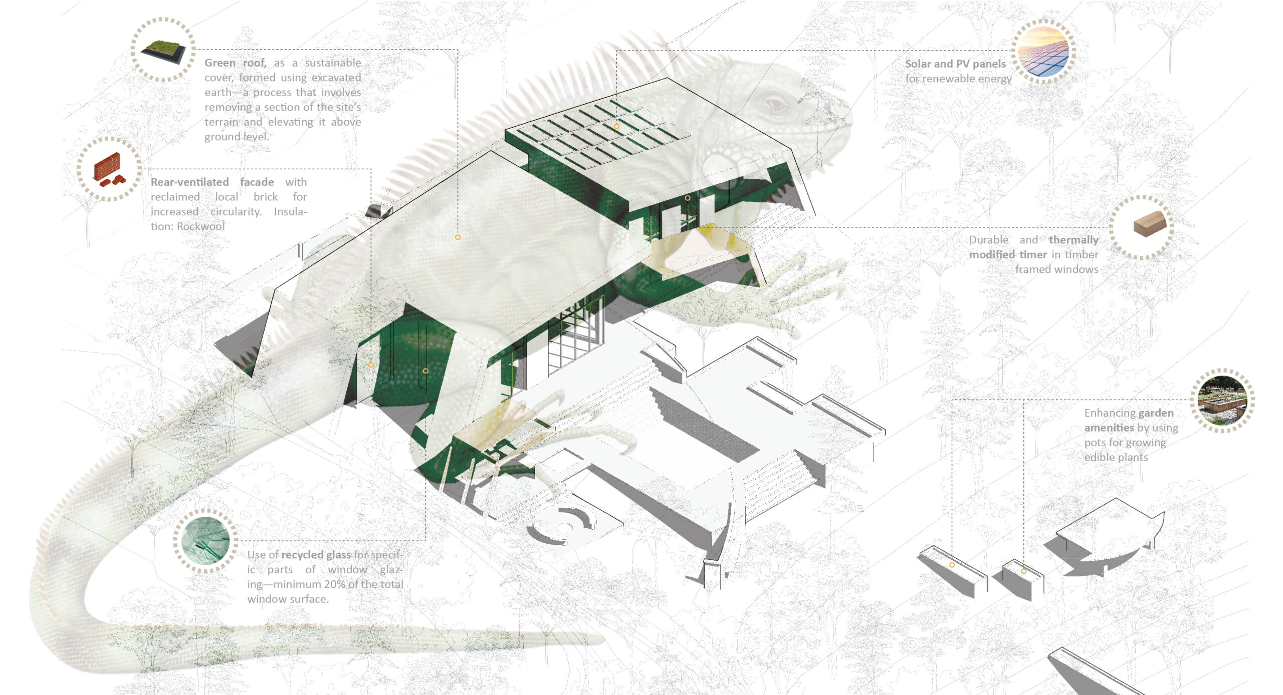 villa Juanita modern villa concept sketch