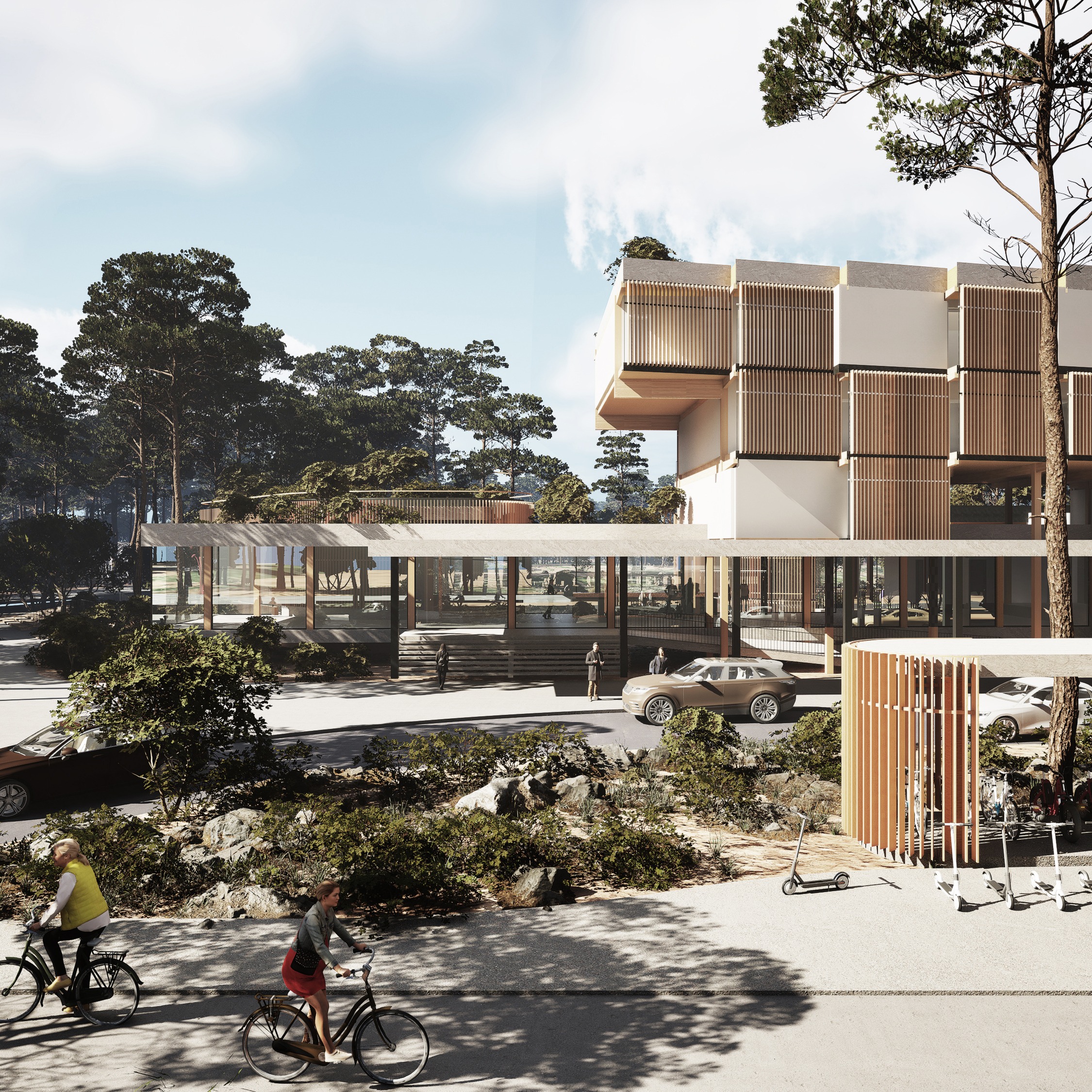 CAM_C kvadrat architecture competition 3d visualization pinewood forest hotel